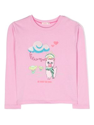 Billieblush t-shirt en coton à sequins - Rose
