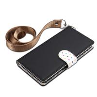Wave Point horizontale Flip lederen draagtas met kaartsleuven & houder & portemonnee & Lanyard voor Galaxy Note 10 (zwart)