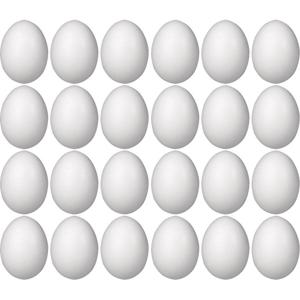 Piepschuim eieren - 24x st - H8 cm - hobby - knutselmateriaal - DIY