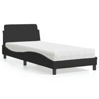 Bed met matras "Dover" fluweel zwart 90x190 cm