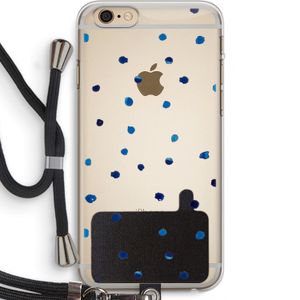 Blauwe stippen: iPhone 6 PLUS / 6S PLUS Transparant Hoesje met koord