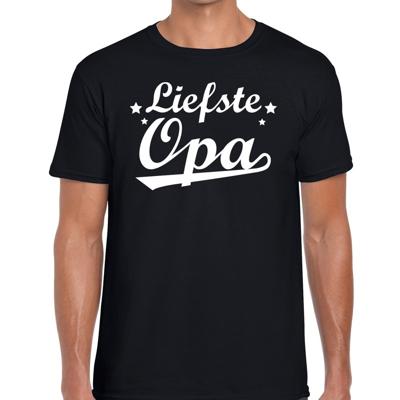 Liefste opa tekst t-shirt - zwart - voor heren - super opa cadeau - verjaardag - vaderdag