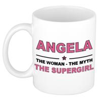 Angela cadeau mok - Woman Myth Supergirl - naam koffiemok - 300 ml - collega - moederdag