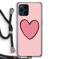 Hartje: Oppo Find X3 Transparant Hoesje met koord