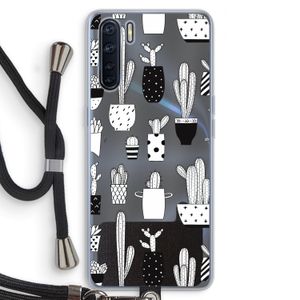 Cactusmotief: Oppo A91 Transparant Hoesje met koord