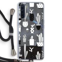 Cactusmotief: Oppo A91 Transparant Hoesje met koord