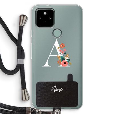 Pink Bouquet: Pixel 5 Transparant Hoesje met koord