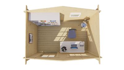 Blokhut - Tuinhuis Sten | 28 mm | vuren grijs geïmpregneerd