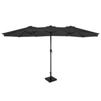 VONROC Parasol Iseo - 460x270cm – Premium Parasol - Antraciet/Zwart Incl. Parasolvoet 26 kg.