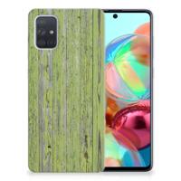 Samsung Galaxy A71 | Bumper Hoesje | Green Wood