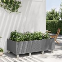Plantenbak met wielen 150x80x54 cm polypropeen lichtgrijs Plantenbak met wielen 150x80x54 cm polypropeen lichtgrijs