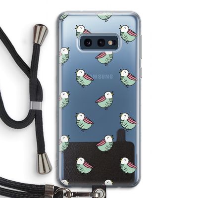 Vogeltjes: Samsung Galaxy S10e Transparant Hoesje met koord