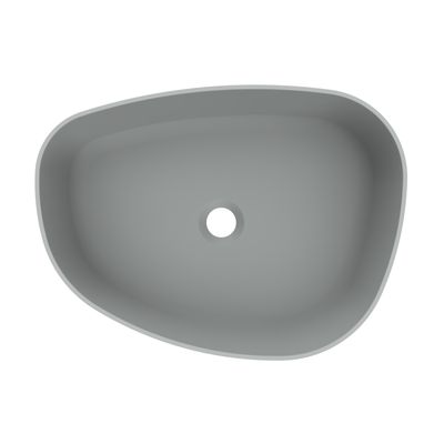 Waskom Arcqua Rocker Cast Marble 50x37 cm Organisch Rechts Mat Grijs