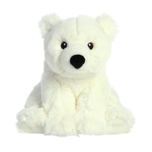 Pluche ijsbeer knuffel - Knuffeldier - wit - 24 cm - Noordpool thema knuffelbeer