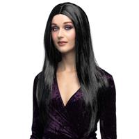 Boland Pruik heks - lang zwart haar - dames - halloween pruik