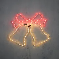 Luca Lighting LED muurdecoratie bel 96 lampjes rood 56 x 2 x 47cm