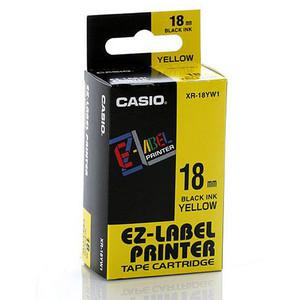 Casio XR-18YW1 Labeltape Tapekleur: Geel Tekstkleur: Zwart 18 mm 8 m