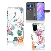 Samsung Galaxy S20 Plus | Telefoonhoesje | Met pasjeshouder | Bird Flowers
