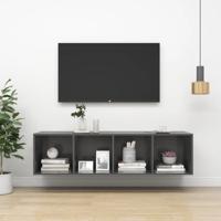 Tv-wandmeubel 37x37x142,5 cm spaanplaat hoogglans grijs
