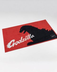 ItemLab Godzilla Silhouette Decoratieve deurmat Rechthoekig Zwart, Rood, Wit