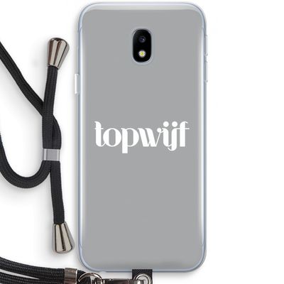 Topwijf Grijs Wit: Samsung Galaxy J3 (2017) Transparant Hoesje met koord