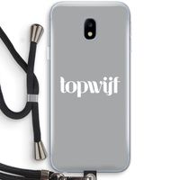 Topwijf Grijs Wit: Samsung Galaxy J3 (2017) Transparant Hoesje met koord