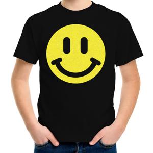 Verkleed T-shirt voor jongens - Smile Emoticon - zwart - carnaval - feestkleding voor kinderen