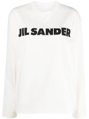 Jil Sander sweat en coton à logo imprimé - Blanc
