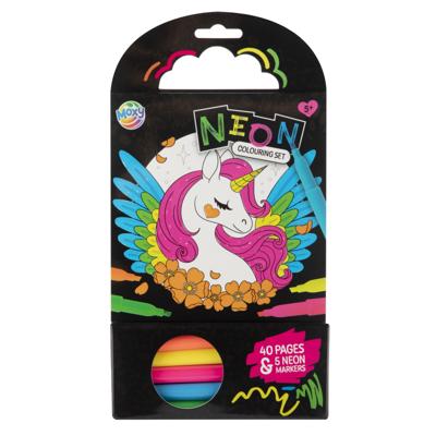 Colouring Book 15x15 cm 40 sheets 5 neon markers