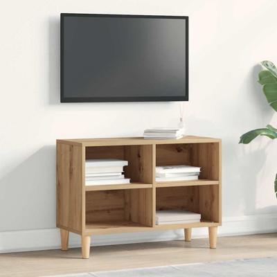 Tv-meubel 69,5x30x50 cm bewerkt hout artisanaal eiken