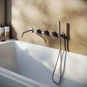 Badkraan set SaniClear Plus | Inbouw | Thermostaatkraan | Incl.Inbouwdeel | RVS look