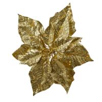 Kerstboomversiering Kerstster - 23 cm - goud glitter - op clip - ornament - ster