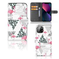 Apple iPhone 13 | Telefoonhoesje | Met pasjeshouder | Flamingo Triangle