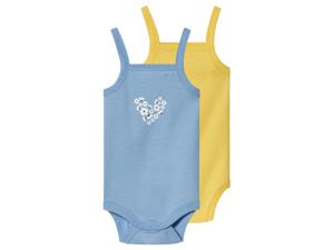 lupilu 2 baby rompertjes (50/56, Blauw/geel)