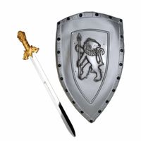 Ridders verkleed wapens set - schild met zwaard van 64 cm - Verkleedattributen - thumbnail