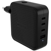 HYPER HyperJuice® 100W USB-C Reislader 100 W 1x USB-A, 3x USB-C USB PD, USB PD 3.0, QC 2.0, QC 3.0, PPS Zwart GaN, Met adapter voor Europa, Met adapter voor