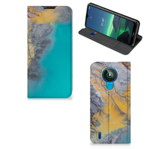 Nokia 1.4 Standcase Marble Blue Gold