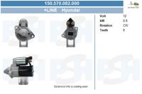 Startmotor / Starter BV PSH, Spanning (Volt)12V, u.a. für KIA, Hyundai