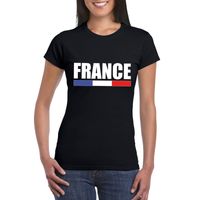 Zwart Frankrijk supporter t-shirt voor dames