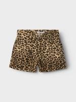 Name it zomer short meisjes - luipaardprint bruin, mom fit - Nkfrose