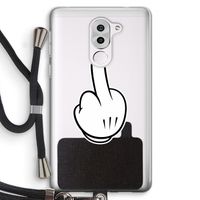 Middle finger black: Honor 6X Transparant Hoesje met koord