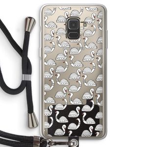Zwanen: Samsung Galaxy A8 (2018) Transparant Hoesje met koord