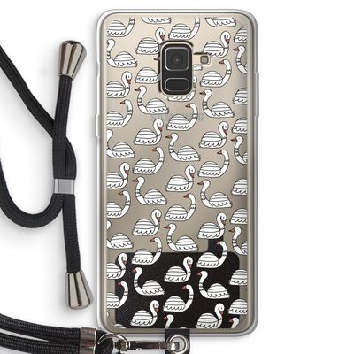 Zwanen: Samsung Galaxy A8 (2018) Transparant Hoesje met koord
