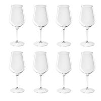 Santex Wijnglas - 8x - onbreekbaar kunststof - 47 cl - 470 ml - witte en rode wijn glazen