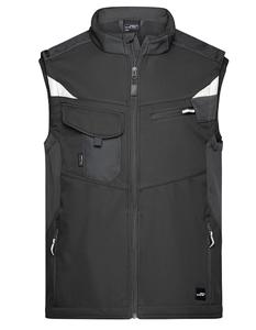 James & Nicholson JN845 Workwear Softshell Vest -STRONG- - Black/Black - 6XL