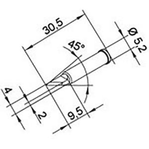 Ersa 0102BDLF20 Soldeerpunt Mesvorm, recht, Recht Grootte soldeerpunt 2 mm Inhoud: 1 stuk(s)