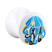 Handbeschilderde Double Flared Plug Satijnhout Tunnels & Plugs