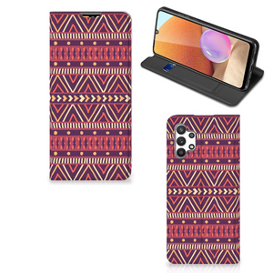 Samsung Galaxy A32 4G | A32 5G Enterprise Editie Hoesje met Magneet Aztec Paars