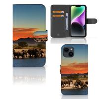iPhone 15 | Telefoonhoesje | Met pasjeshouder | Olifanten