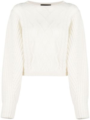 Fabiana Filippi pull en maille torsadée - Blanc